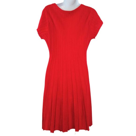 Torrid Red Ribbed Short Sleeve Sweater Dress - Women's Size 0 - Picture 4 of 6